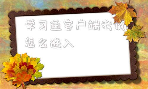 关于学习通客户端考试怎么进入的信息